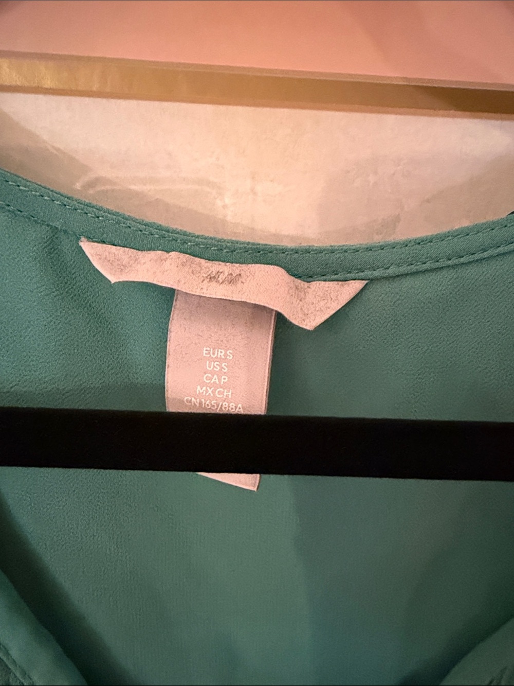 H&M Teal Green Sleeveless V-Neck Pleated Swing Dress - Picture 2 of 3